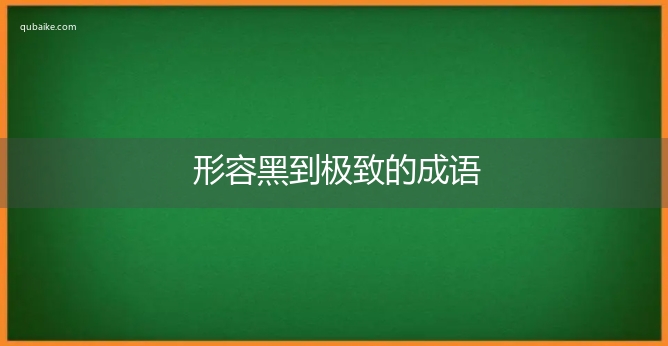 形容黑到极致的成语