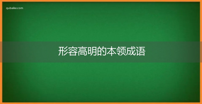 形容高明的本领成语