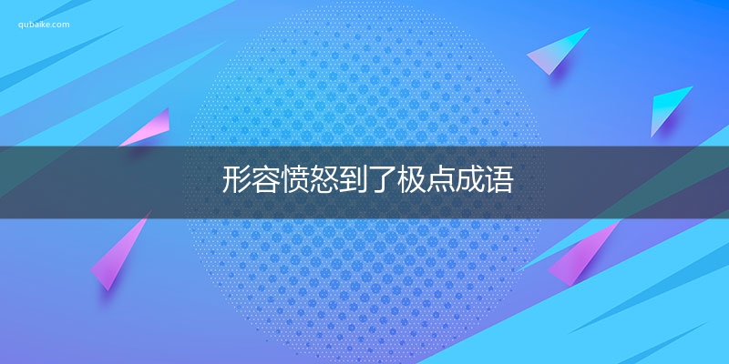 形容愤怒到了极点成语