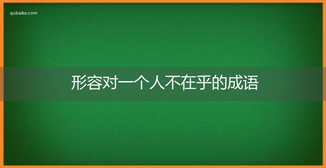 形容对一个人不在乎的成语