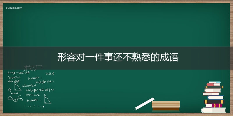 形容对一件事还不熟悉的成语