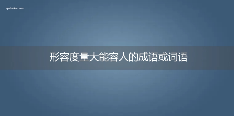 形容度量大能容人的成语或词语