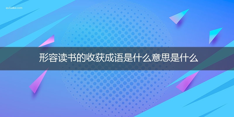 形容读书的收获成语是什么意思是什么