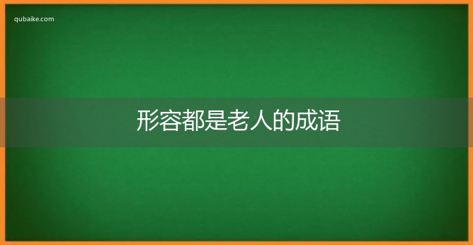 形容都是老人的成语