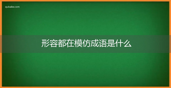 形容都在模仿成语是什么