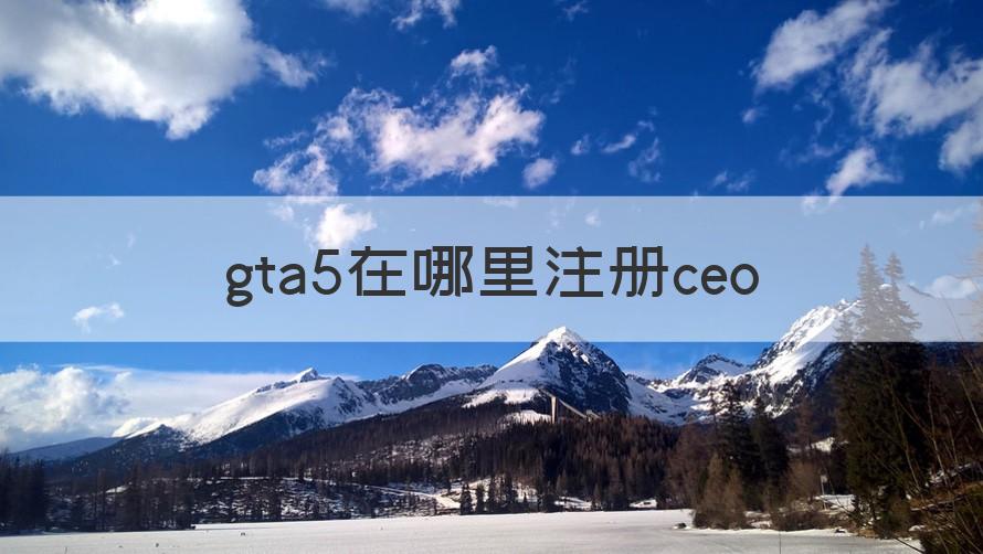 gta注册ceo gta5在哪里注册ceo（记得收藏）