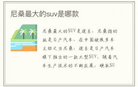 尼桑最大的suv是哪款