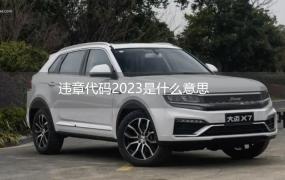 违章代码2023是什么意思