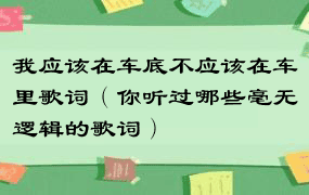 我应该在车底不应该在车里歌词（你听过哪些毫无逻辑的歌词）