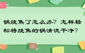 锅烧焦了怎么办？怎样轻松将烧焦的锅清洗干净？