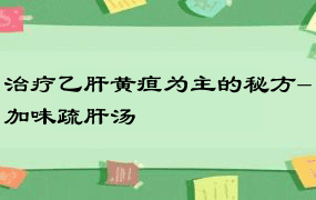 治疗乙肝黄疸为主的秘方-加味疏肝汤