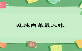 乱炖白菜最入味