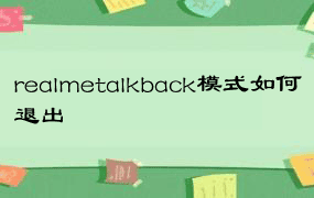 realmetalkback模式如何退出