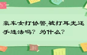 豪车女打协警,被打耳光还手违法吗？为什么？