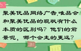 聚美优品网络广告,唯品会和聚美优品的现状有什么本质的区别吗？他们的前景呢，哪个会走的更远？