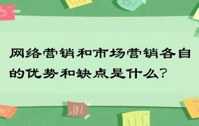 网络营销和市场营销各自的优势和缺点是什么？