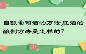 自酿葡萄酒的方法,红酒的酿制方法是怎样的？