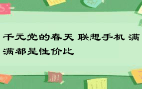 千元党的春天 联想手机 满满都是性价比