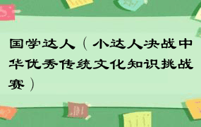 国学达人（小达人决战中华优秀传统文化知识挑战赛）