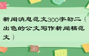 新闻消息范文300字初二（出色的公文写作新闻稿范文）