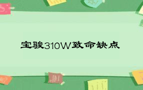 宝骏310W致命缺点