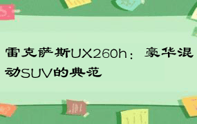 雷克萨斯UX260h：豪华混动SUV的典范