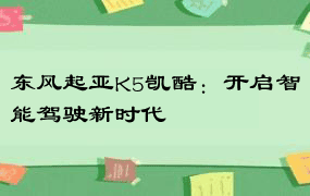 东风起亚K5凯酷：开启智能驾驶新时代