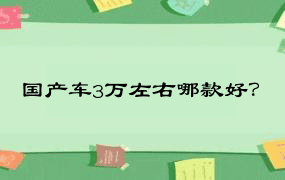 国产车3万左右哪款好？