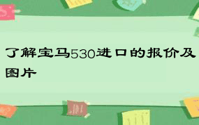 了解宝马530进口的报价及图片