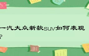 一汽大众新款suv如何表现？