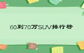 60到70万SUV排行榜