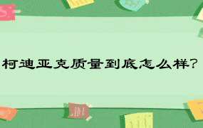 柯迪亚克质量到底怎么样？