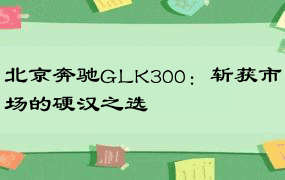 北京奔驰GLK300：斩获市场的硬汉之选