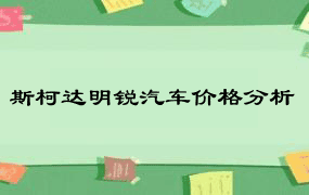 斯柯达明锐汽车价格分析