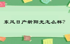 东风日产新阳光怎么样？