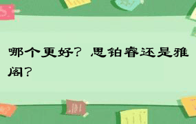 哪个更好？思铂睿还是雅阁？