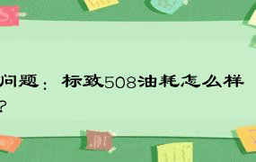 问题：标致508油耗怎么样？