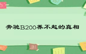 奔驰B200养不起的真相