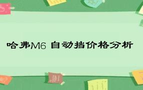 哈弗M6 自动挡价格分析