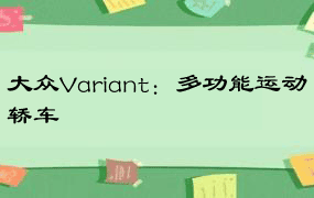 大众Variant：多功能运动轿车