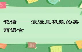 花语——浪漫且极致的美丽语言