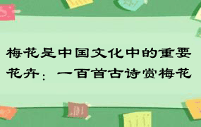 梅花是中国文化中的重要花卉：一百首古诗赏梅花