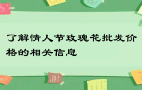 了解情人节玫瑰花批发价格的相关信息