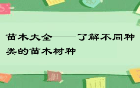 苗木大全——了解不同种类的苗木树种