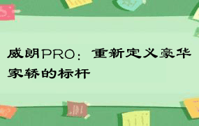 威朗PRO：重新定义豪华家轿的标杆