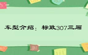 车型介绍：标致307三厢