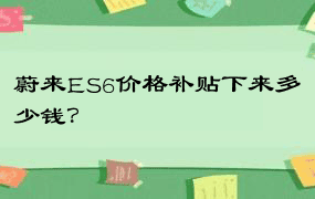 蔚来ES6价格补贴下来多少钱？