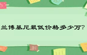 兰博基尼最低价格多少万？