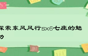 探索东风风行sx6七座的魅力