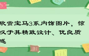 欣赏宝马3系内饰图片，惊叹于其精致设计、优良质感